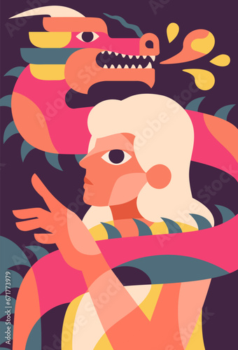 Cubism minimalist vector poster