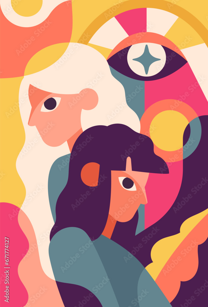 Obraz premium Cubism minimalist vector poster