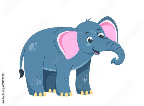 Cute elephant character vector sticker