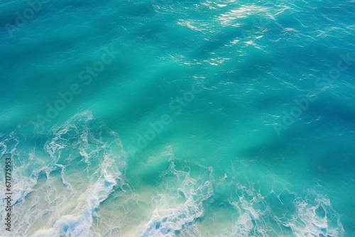 A stunning aerial view of the sea with a minimal nature background, featuring beautifully bright azure water. Generative AI