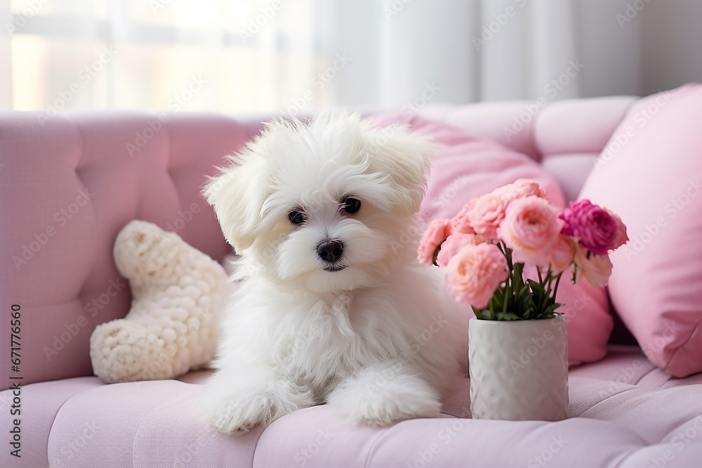 Happy smiling Shihpoo Poodle puppy. funny pet Happy smiling Shihpoo Poodle puppy. funny pet