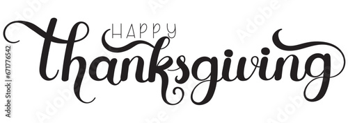 Happy Thanksgiving. THANKSGIVING vector text calligraphy. Illustration ornaments