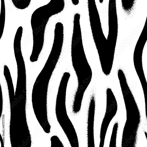 Seamless background. Zebra texture painted with spray paint. Vector illustration.