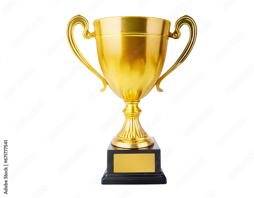 golden trophy cup for first prize winning, isolated on a transparent background. PNG, cutout, or clipping path golden trophy cup for first prize winning, isolated on a transparent background. PNG, cutout, or clipping path