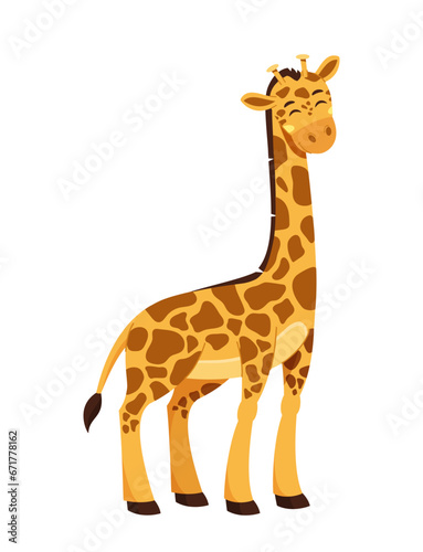 Cute giraffe character vector