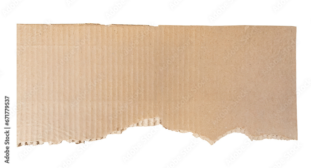blank ripped torn cardboard piece, copy space for text ,note paper piece label , isolated on a transparent background. PNG, cutout, or clipping path	
