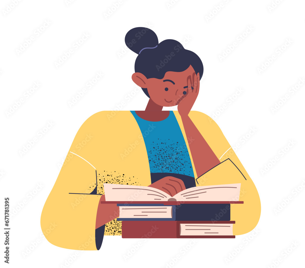Person with book vector concept Person with book vector concept