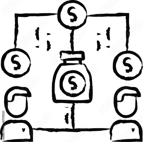 Equity crowdfunding hand drawn vector illustration