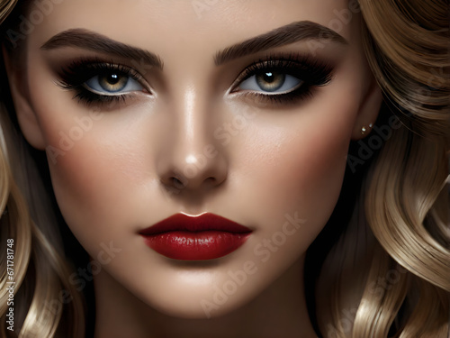 Makeup Artistry for a Beautiful Young Woman. generative AI