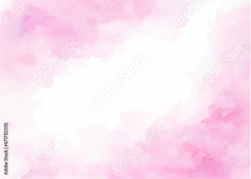 Pink watercolor illustration on white paper texture
