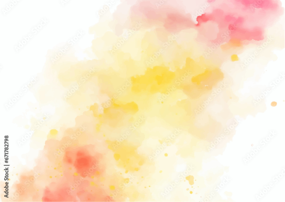 Colorful watercolor design background texture, Colorful Abstract watercolor art hand paint on white background, Orange watercolor