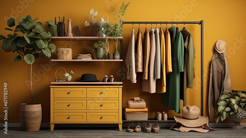 wardrobe, concept of changing wardrobe from summer to winter, wardrobe matches the season