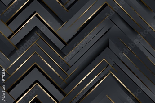 Nuances métalliques noires et dorées de luxe abstraites simplistes avec fond doré à bords dorés. IA générative, IA