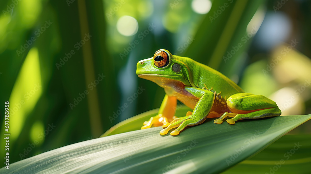 Tree frog on leaf Tree frog on leaf