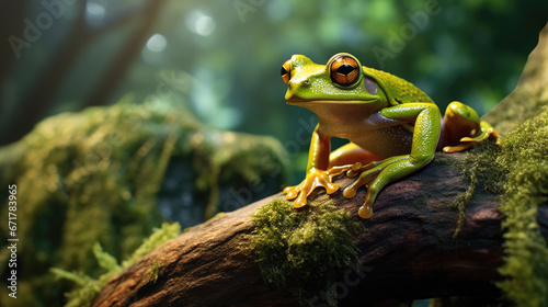 Green frog on leaf © Sumeta