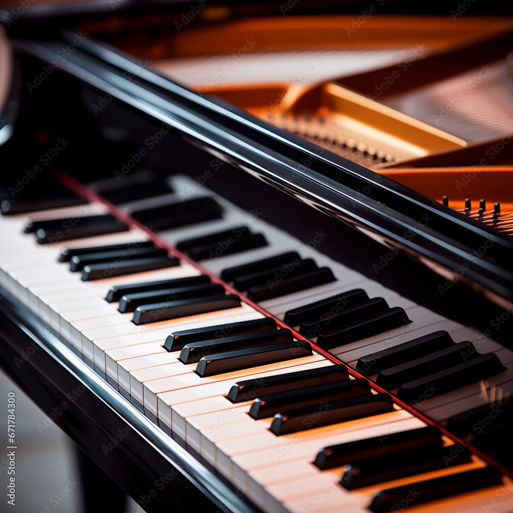 Close up of a Piano with black and white keys. Close up of a Piano with black and white keys.