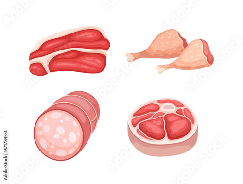 Meat cuts vector set