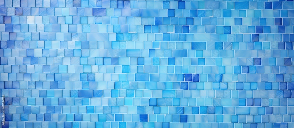 Blue mosaic tiles on a smooth abstract background suitable for any vertical design