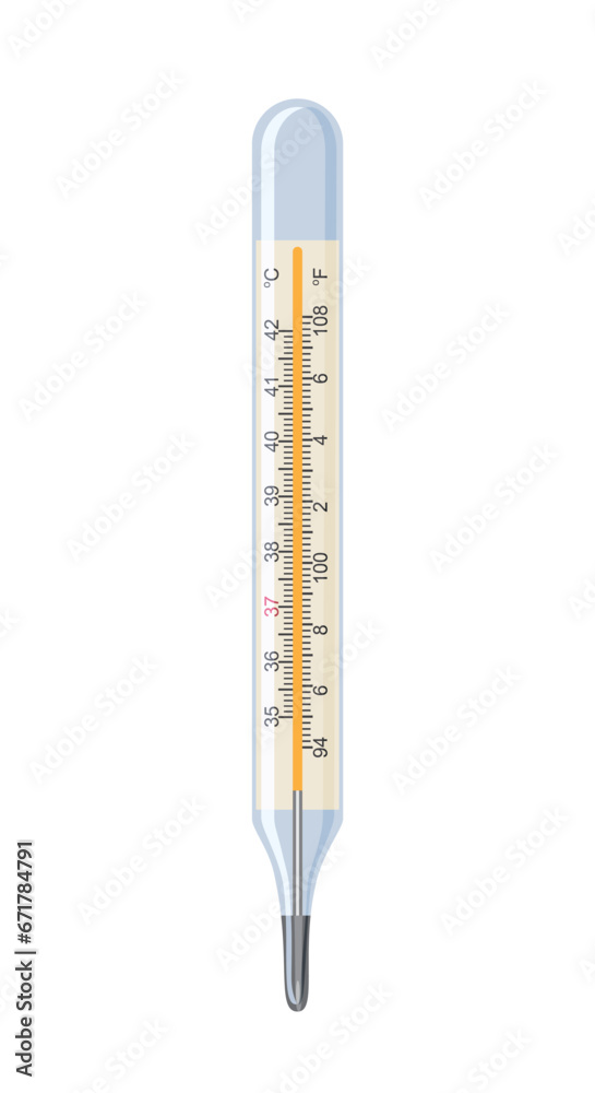 Medical thermometer vector object Medical thermometer vector object