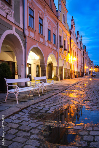 historic city zone in Telč, which is in UNESCO