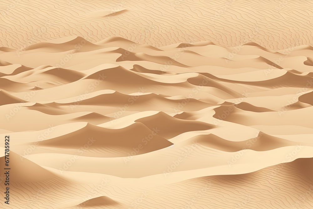 Désert abstrait simpliste, dune, fond de sable sans couture pour enfants. Idéal pour le papier peint des chambres d'enfants. IA générative, IA - obrazy, fototapety, plakaty 