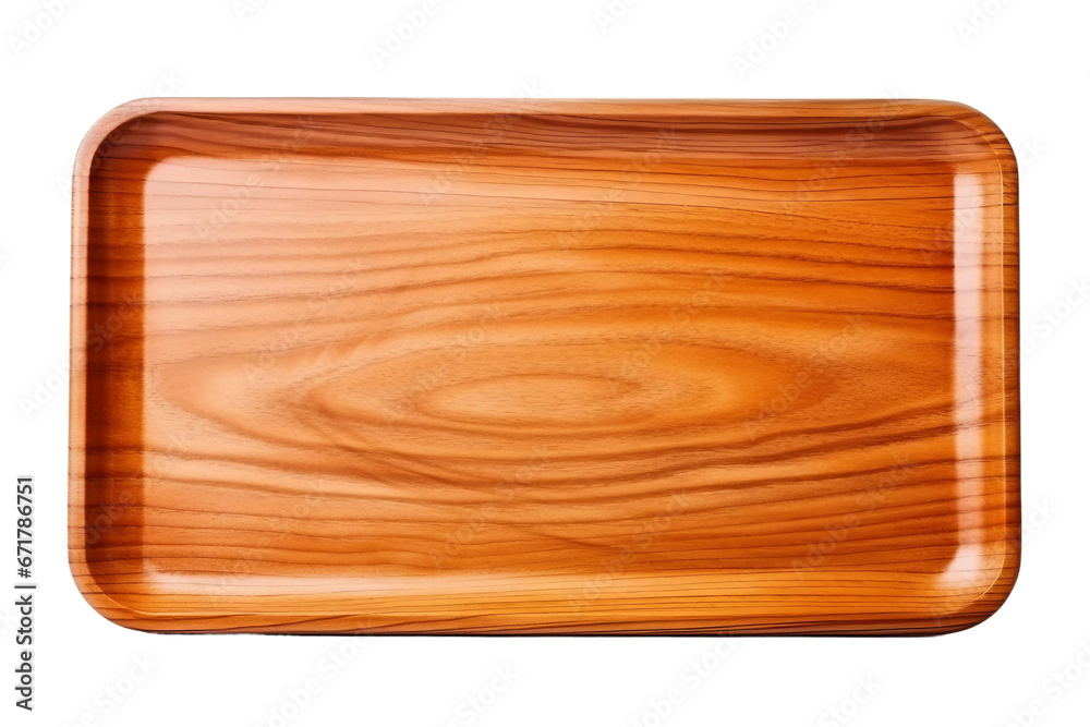 wooden presentation plate isolated