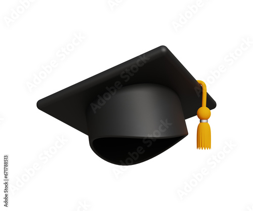 Fotografie 3D convocation cap icon