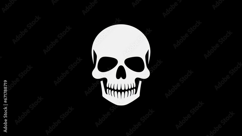 white skull illustration on black background white skull illustration on black background
