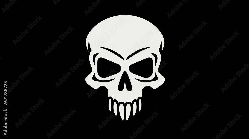 white skull illustration on black background white skull illustration on black background