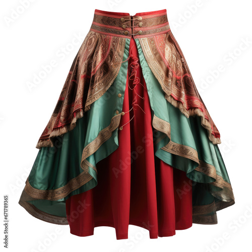 modern decorated long skirt isolated