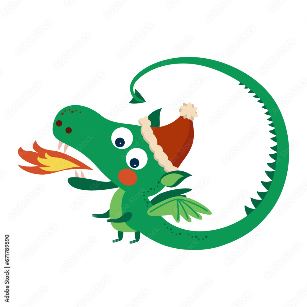 Fototapeta premium dragon symbol of the year vector picture 2