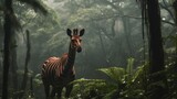 Okapi Graze in Congolese Rainforest
