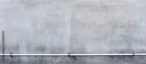 Visible fittings can be seen on a gray concrete wall creating a textured background