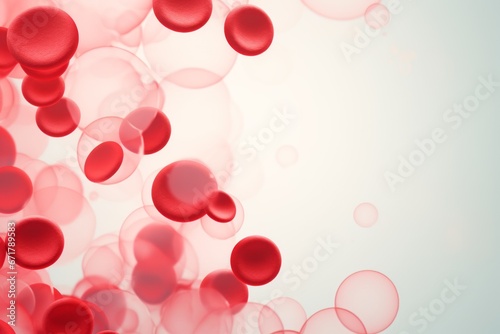 Erythrocytes: representation of the red cells of blood amidst translucent ones against cream beige background