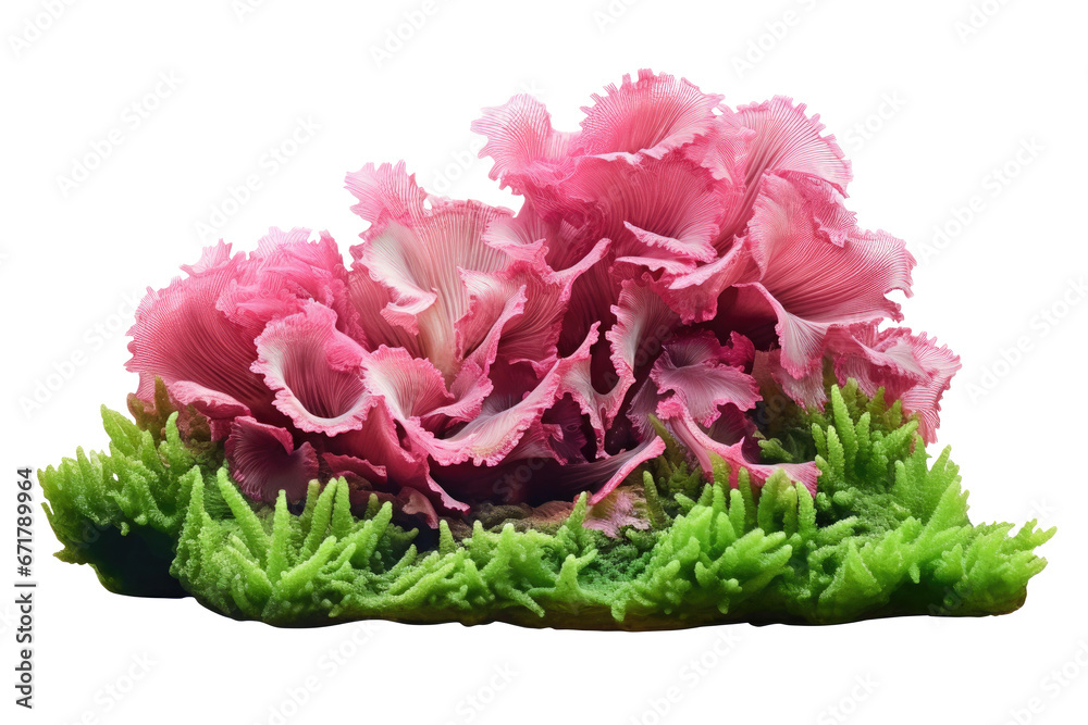 coral reef pink mosses algae plants, tropical bushes, deep underwater or aquarium plants, isolated on a transparent background. PNG, cutout, or clipping path. coral reef pink mosses algae plants, tropical bushes, deep underwater or aquarium plants, isolated on a transparent background. PNG, cutout, or clipping path.