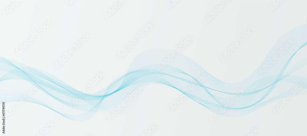 Obraz premium Modern vector background with blue wavy lines.