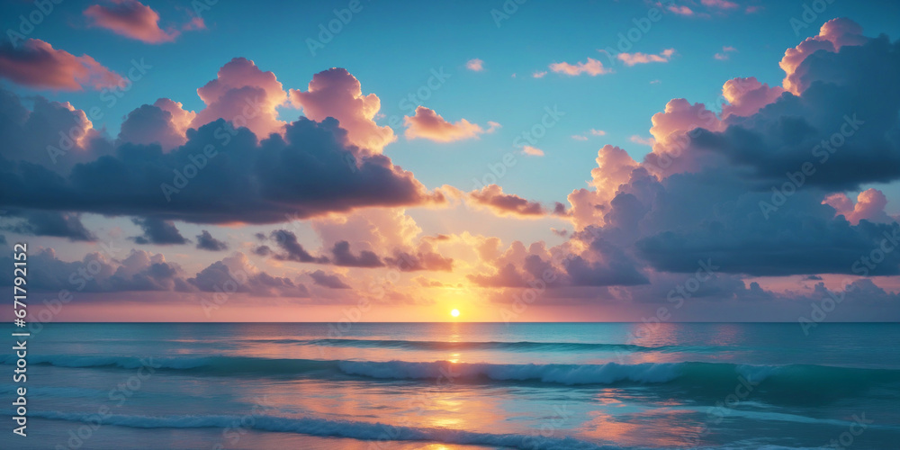beautiful sunset at the ocean