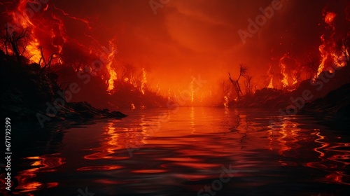 fire in water