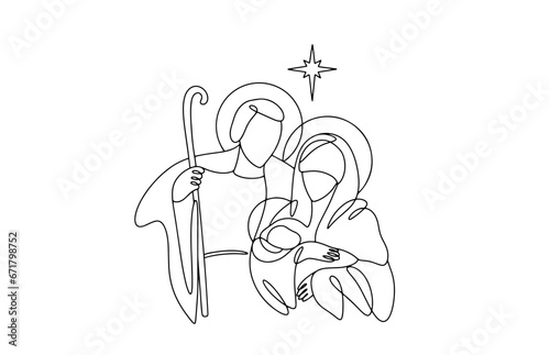 Christmas. Holy Family. One line