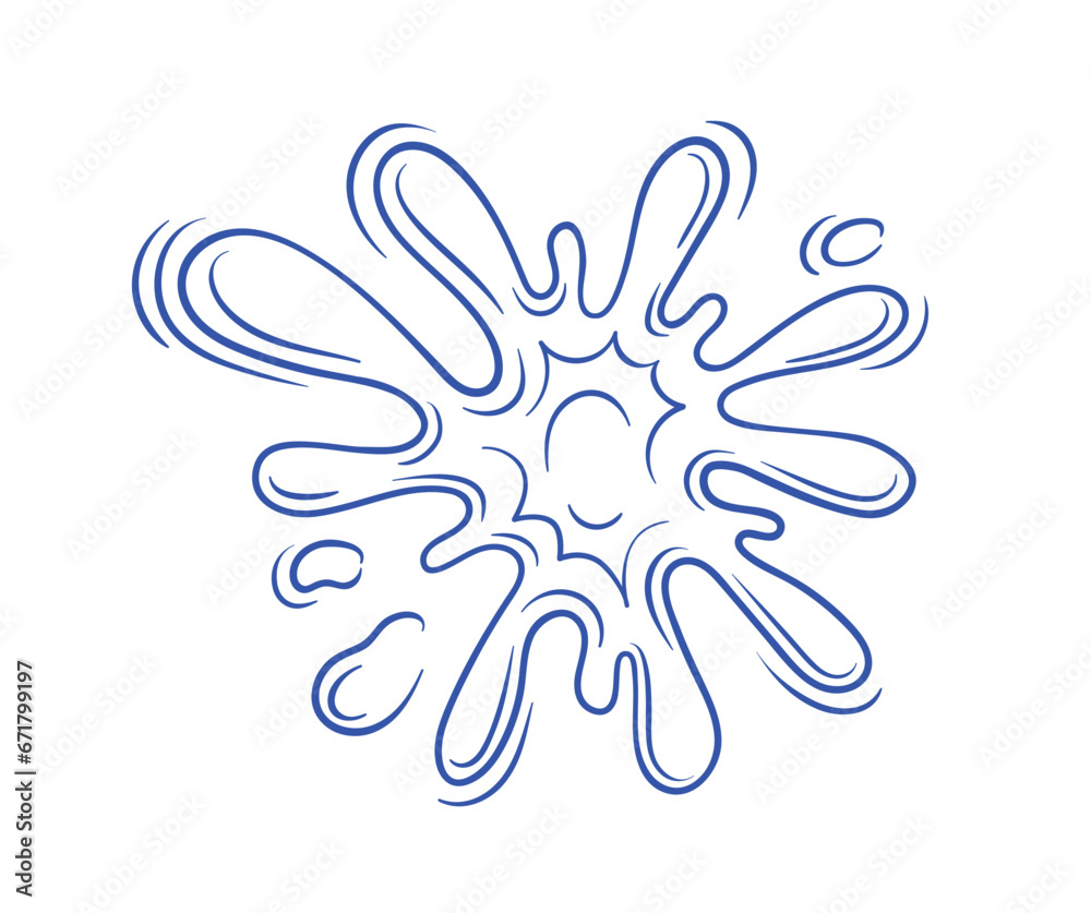 Water splash blue minimalistic sketch vector Water splash blue minimalistic sketch vector