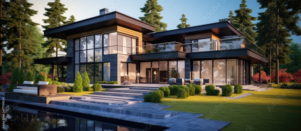 Stunningly landscaped modern luxury home