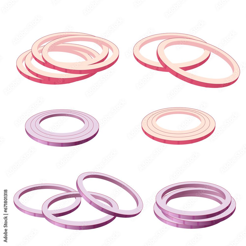 Onion slices for burger or sandwich Illustration of food for shops Onion slices for burger or sandwich Illustration of food for shops