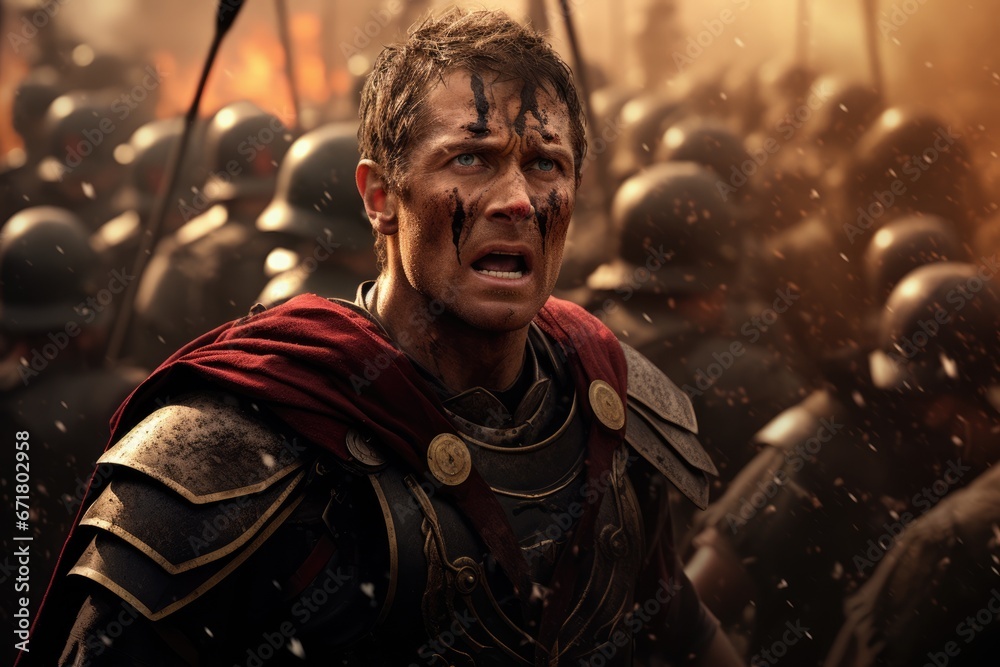 The Bloody Battle of Pharsalus: Julius Caesar's Epic Conquest - obrazy, fototapety, plakaty 
