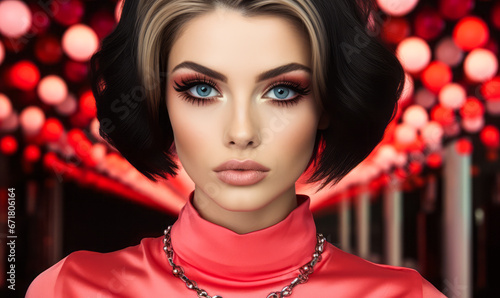 Captivating Shot of Girl with Collar in Front of Camera photo