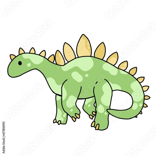 green dinosaur cartoon children doodle