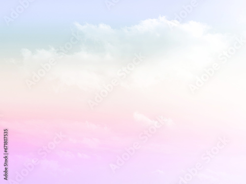 Pastel sky with fluffy cloud. Beautiful colourful sky. Cloudscape background.  © Maliflower73