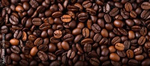 Overhead view of coffee beans being roasted
