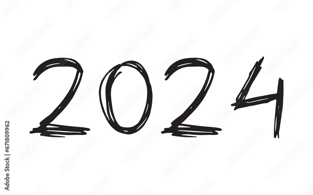 2024. doodle. holiday. holiday. joy. Christmas tree. numbers. sign