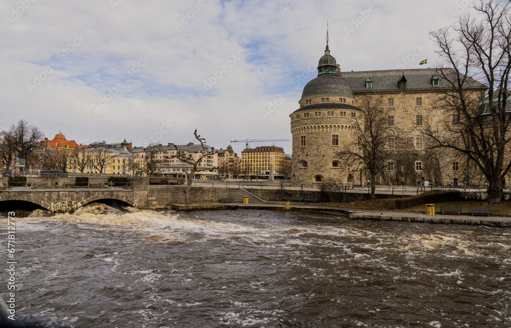 Örebro Castle located on an islet in Svartån in Örebro, Närke.