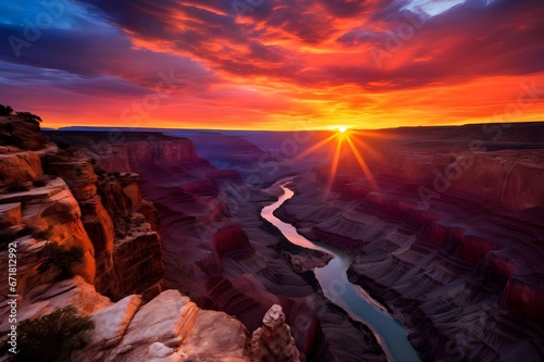 A breathtaking sunrise over the Grand Canyon. 